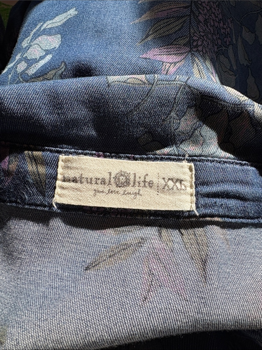 NATURAL LIFE Indigo Blue Wisteria Rebecca Dress XXL - Picture 3 of 10